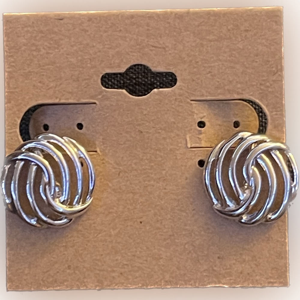 Monet Silver Tone Clip On Earrings